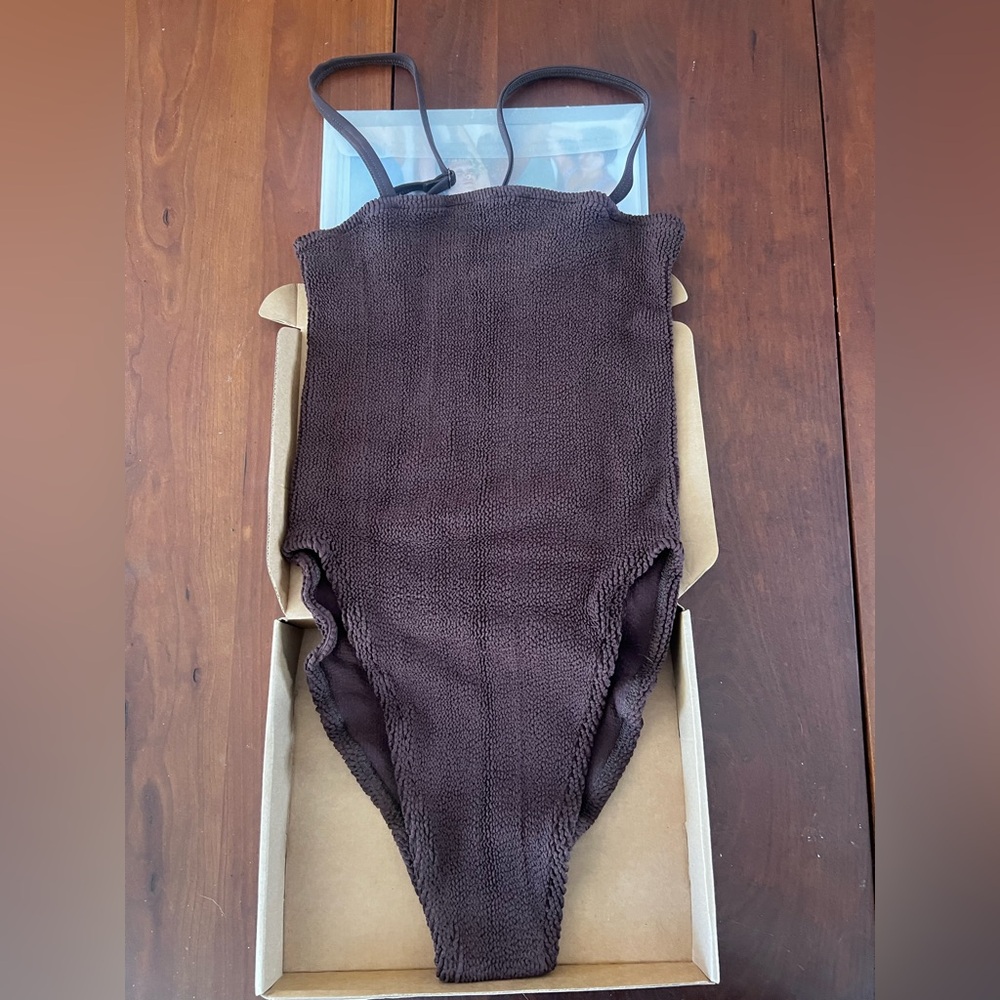Youswim Poise one-size espresso brown one-piece bathing suit fits 2-12